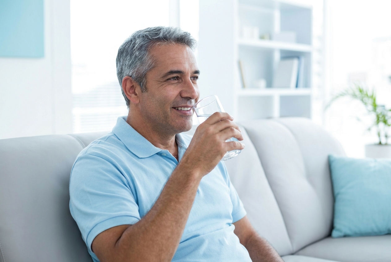 Paciente em recuperação tranquila após implante dentário